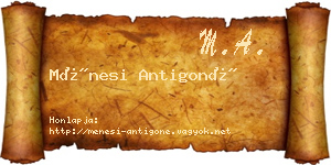 Ménesi Antigoné névjegykártya